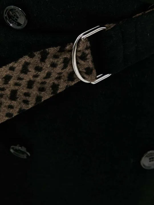 Women's Black Coat with Buttons