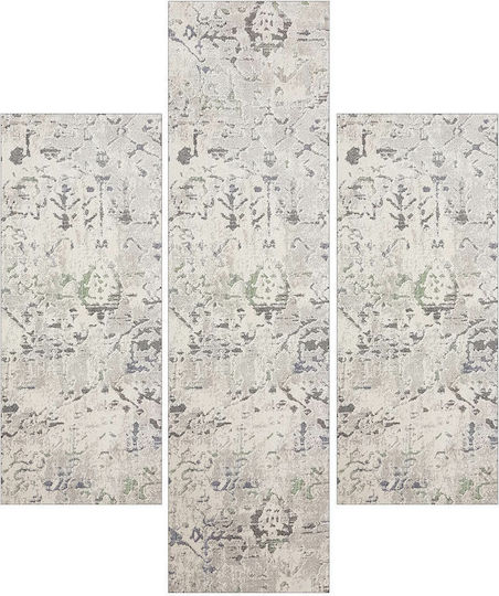 Decostar Gen Des 1785-112 Modern Bedroom Rugs Set Gray DE172144 3pcs