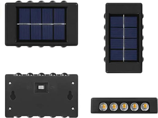Factory Led Αδιάβροχα Σετ 2 Επιτοίχια Ηλιακά Φωτιστικά με Θερμό Λευκό Φως 15.5x5εκ.