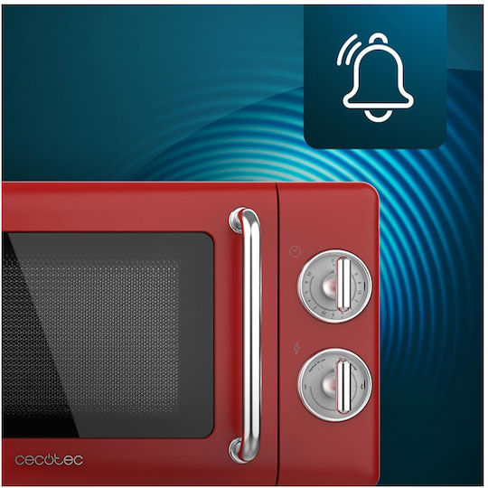 Cecotec ProClean 3010 Retro Microwave Oven 20lt Red