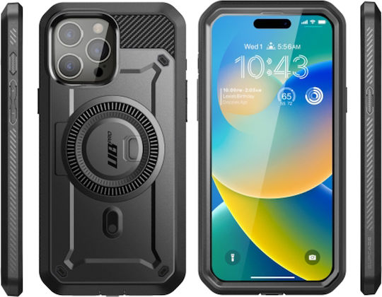 Supcase Unicorn Beetle Pro Mag Back Cover Plastic / Silicone / Tempered Glass 2mm Magnetic Black (iPhone 15 Pro)