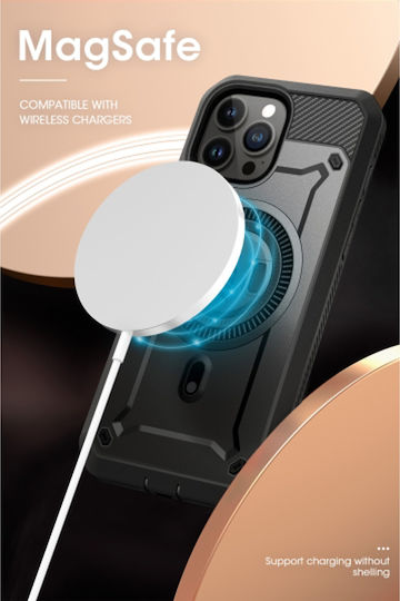Supcase Unicorn Beetle Pro Mag Back Cover Plastic / Silicone / Tempered Glass 2mm Magnetic Black (iPhone 15 Pro)