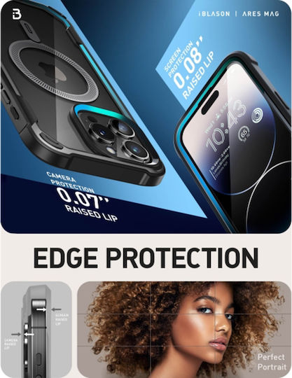 Supcase Ares 360 Full Cover Plastic / Silicone / Tempered Glass 2mm Black (iPhone 15 Pro)