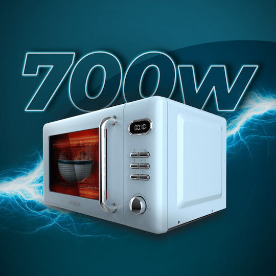 Cecotec ProClean 5110 Retro Microwave Oven with Grill 20lt Blue
