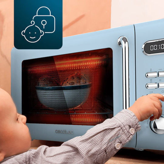 Cecotec ProClean 5110 Retro Microwave Oven with Grill 20lt Blue