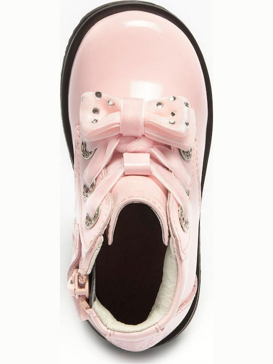Camille Lederne Kinderstiefel mit Reißverschluss Rosa