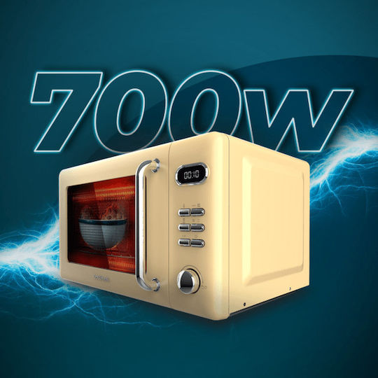 Cecotec ProClean 5110 Retro Mikrowellenherd mit Grill 20Es Gelb