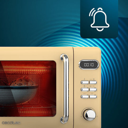Cecotec ProClean 5110 Retro Mikrowellenherd mit Grill 20Es Gelb