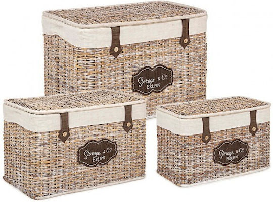 Bizzotto Decorative Basket Garden Bamboo 66cmx41cmx43cm 3pcs 0402403