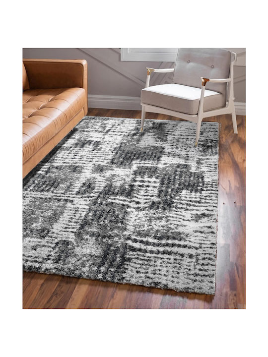 Saray Home Moroccan Thom Abstract Rug Rectangular Shaggy Grey