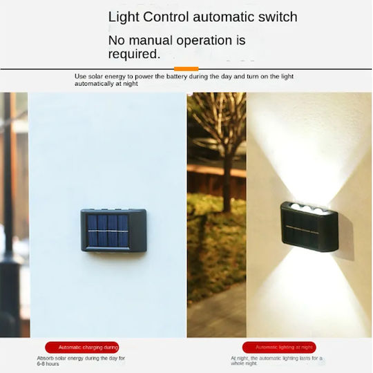 Factory Led Waterproof Set of 2 Wall Solar Lights Street with Warm White Light 9cmx5.7cmcm
