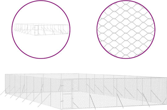vidaXL Metallic Dog Park 800x16x200cm Silver