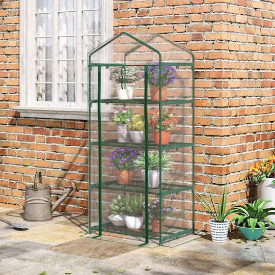 Outsunny 845-228V03 Gewächshaus mit Regalen 0.7x0.5x1.6m