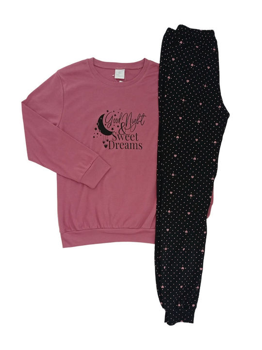 Lydia Creations De iarnă Set Pijamale pentru Femei Roz