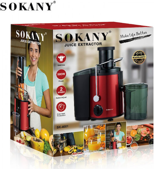 Sokany SK-4001 Juicer 800W Red