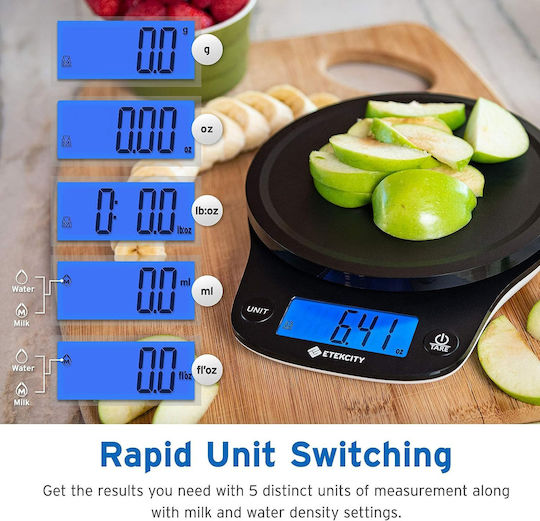 Ψηφιακή Ζυγαριά Κουζίνας έως 5kg Μαύρη