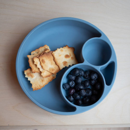 Filibabba Baby Food Plate made of Silicone Blue