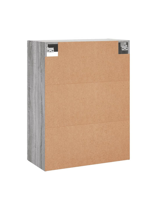 Wand Wohnzimmer Vitrine aus Spanplatte mit Glas Grey Sonoma 69.5x34x90cm