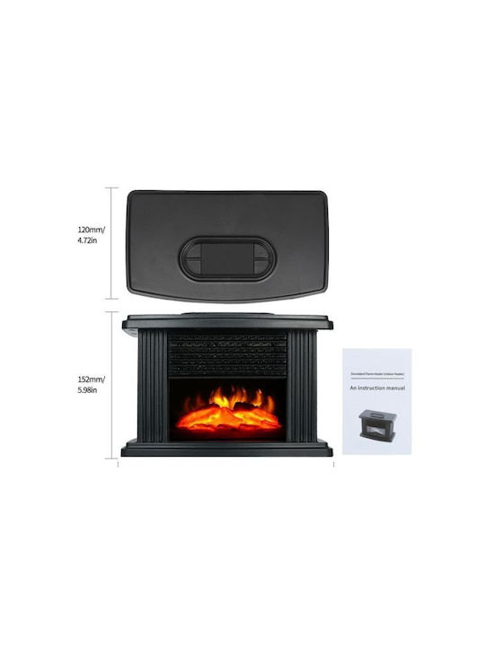 1611927559 Επιδαπέδιο Ηλεκτρικό Τζάκι 1000W 22x15cm Μαύρο