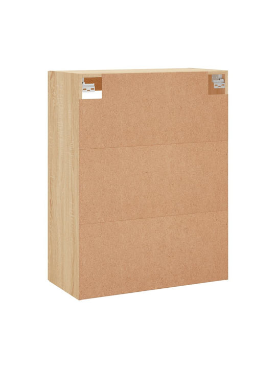 Wall Living Room Display Cabinet made of Particleboard with Glass Coffee 69.5x34x90cm