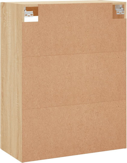 Wall Living Room Display Cabinet made of Particleboard with Glass Coffee 69.5x34x90cm