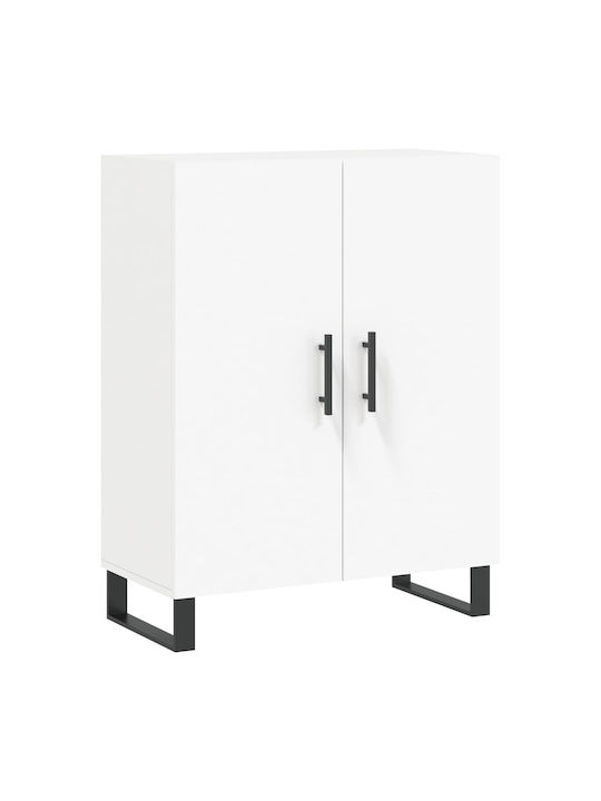 Living Room Display Cabinet from Particle Board with Windowed White 69.5x34x180cm