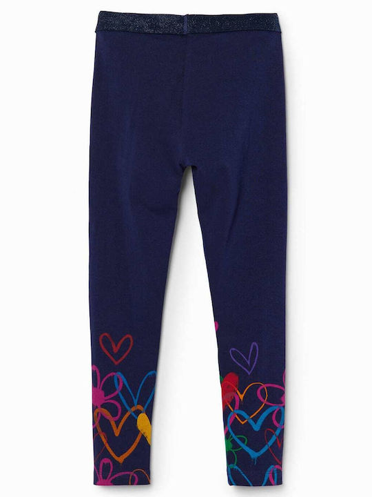 Desigual Leggings pentru Copii Lung Albastru marin