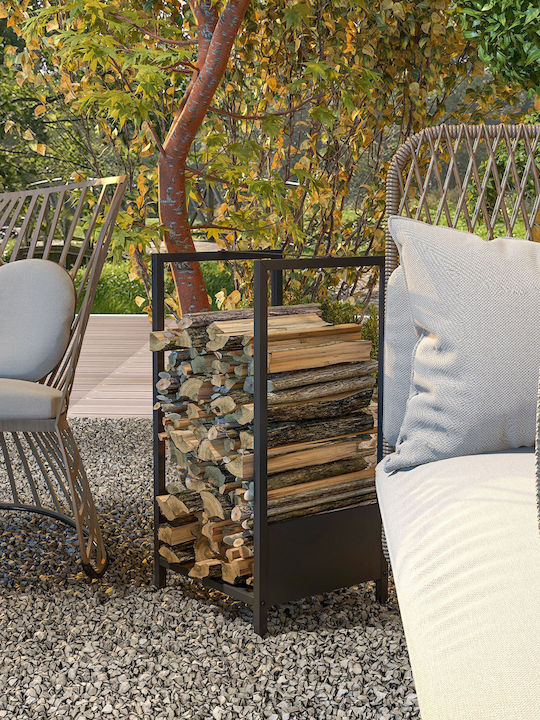 Outsunny Wooden Shelf Wood Storage 39x35x76cm Black