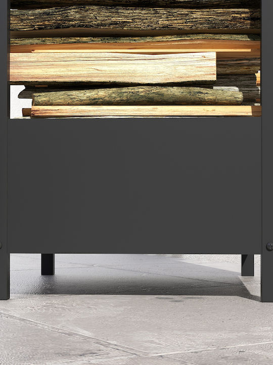Outsunny Wooden Shelf Wood Storage 39x35x76cm Black