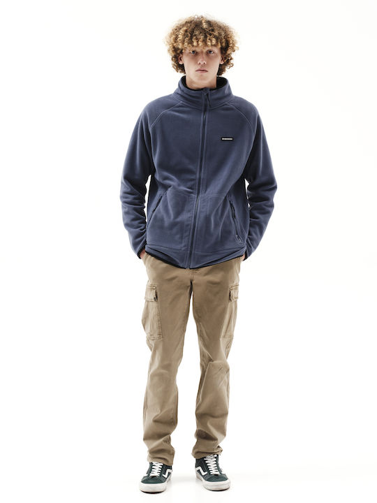 Men's Fleece Cardigan Stone-Blue