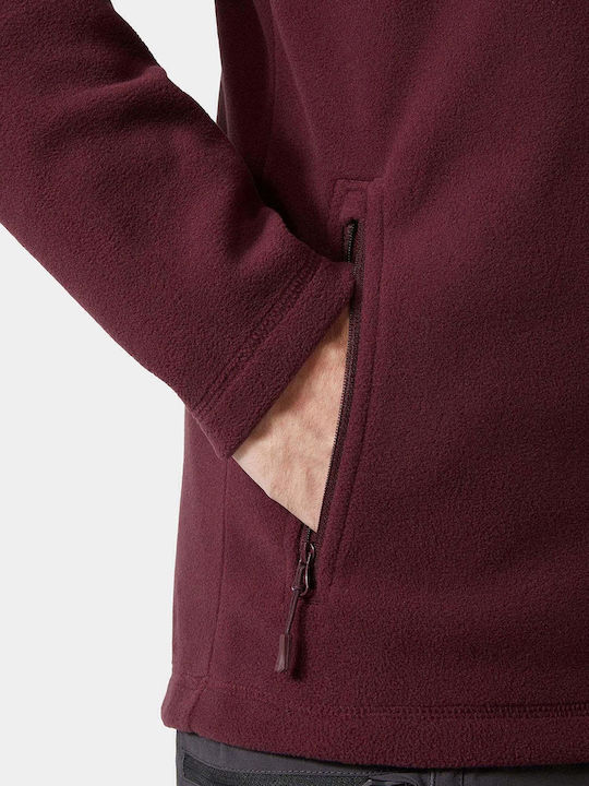 Men's Fleece Cardigan Burgundy
