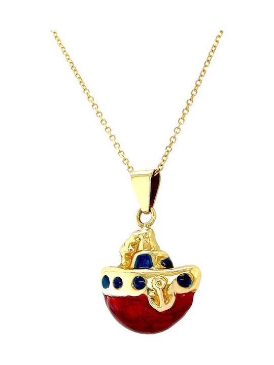 Xryseio Kinder-Motiv Bootsschiff aus Gold 14K