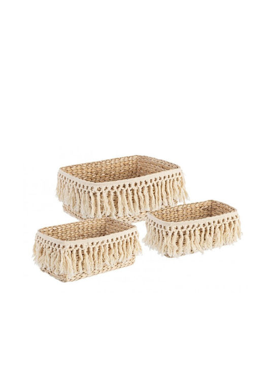 Wicker Decorative Baskets Set 3pcs Bizzotto