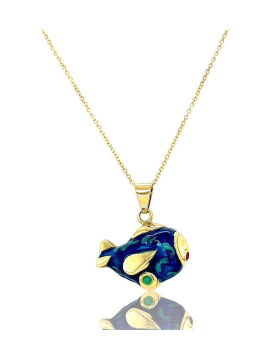 Xryseio Kids Pendant Fish in 14K Gold