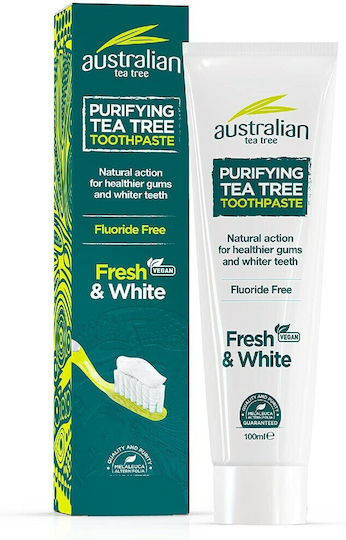 Optima Naturals Australian Tea-tree Fresh & White Οδοντόκρεμα Χωρίς Φθόριο για Πλάκα & Τερηδόνα 100ml