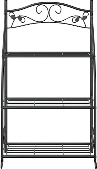 vidaXL Ραφιέρα Γλάστρας Μεταλλική Μαύρη 56x30x96εκ.