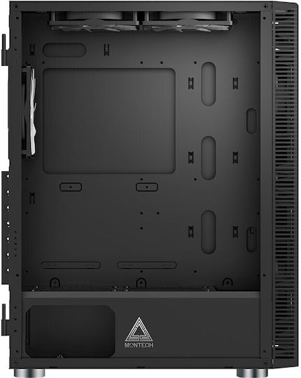 Montech X3 Glass Gaming Midi Tower Κουτί Υπολογιστή με Πλαϊνό Παράθυρο και RGB Φωτισμό Μαύρο