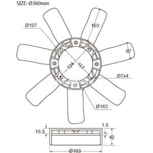 Φτερωτή Βεντιλατέρ Αυτοκινήτου για Toyota Hilux / Hiace