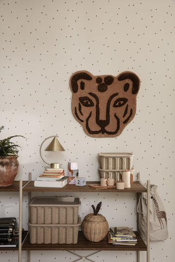 Ferm Living Καλάθι Αποθήκευσης Rattan με Καπάκι Μπεζ 19x19x30cm