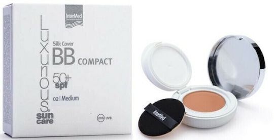 InterMed Luxurious Silk Cover BB Compact Pudră Antisolară pentru Față SPF50 cu Pigment 02 Medium 12gr