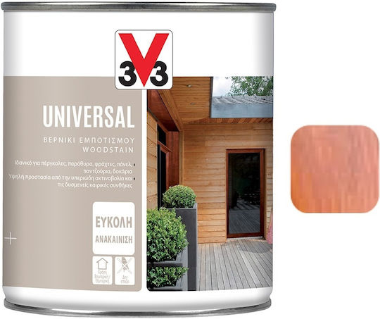 V33 Universal Βερνίκι Εμποτισμού Νερού Δρυς Μεσαία Σατινέ 750ml