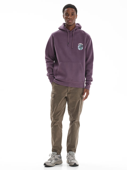 Sweatshirt with Hood Purple