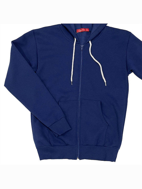 Ustyle Men's Sweatshirt Jacket with Hood Blue