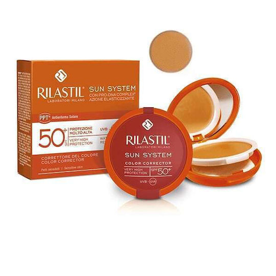 Rilastil Sun System Color Corrector Αντηλιακή Πούδρα Προσώπου SPF50 με Χρώμα 02 Dore 10gr