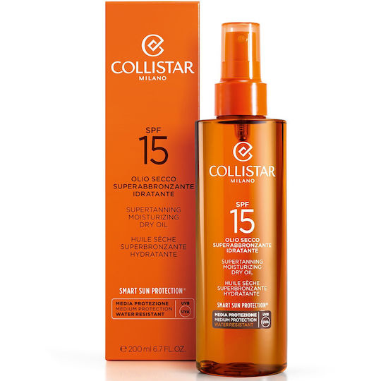 Collistar Supertanning Sun Dry Oil Sunscreen Body Oil SPF15 Spray 200ml