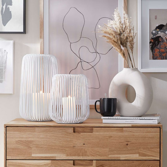 Butlers Metallic Lantern White