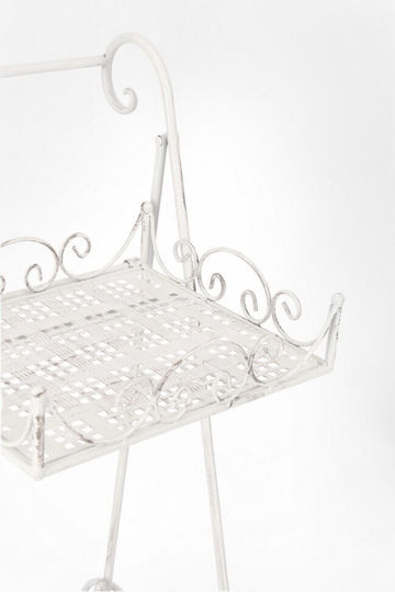 Bizzotto Plant Stand Metal White 41cmx34cmx78cmcm.