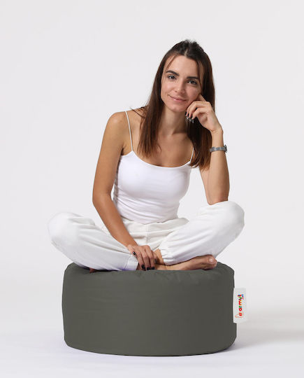 Bean Bag Chair Stool Waterproof Round Grey 55x55x30cm