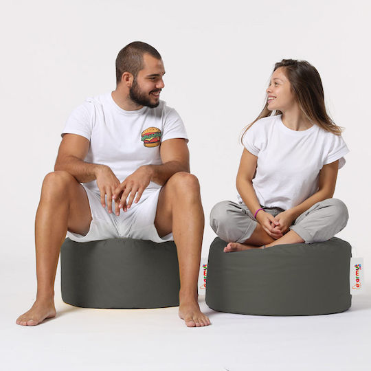 Bean Bag Chair Stool Waterproof Round Grey 55x55x30cm