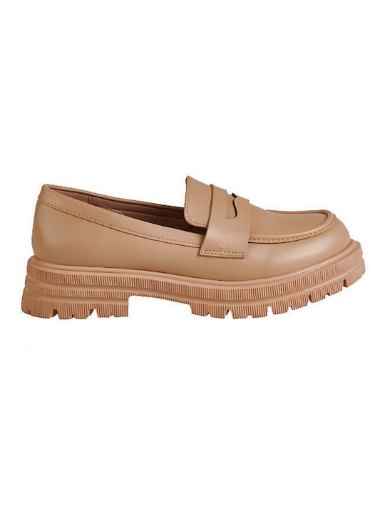 Elenross Women's Moccasins in Beige Color